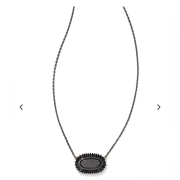 KENDRA SCOTT ELISA BAGUETTE NECKLACE 
BLACK DRUSY - Picture 2 of 6